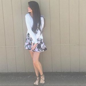 Floral Skirt with Removable Tie/ Belt